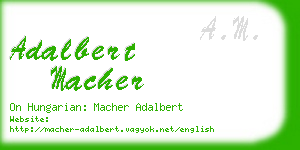 adalbert macher business card